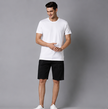Crew Neck T-Shirt Cotton White Plain