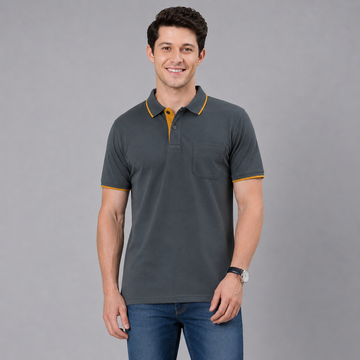 Polo Cotton Grey with Pocket