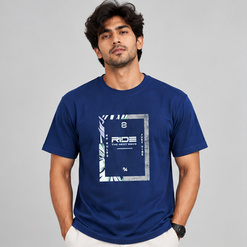 Crew Neck T-Shirt Coton Diesel Blue Printed