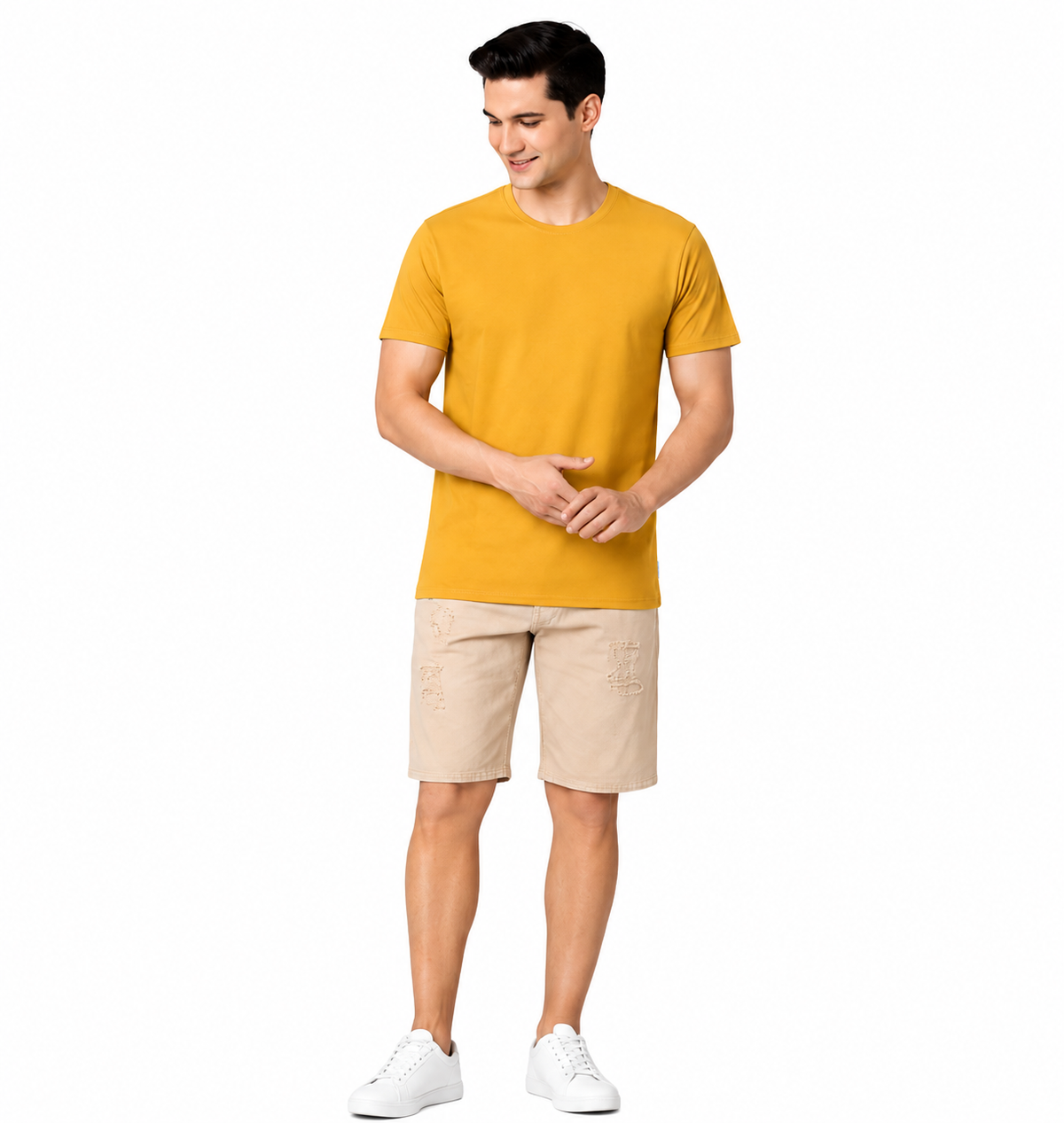 Premium Crew Neck T-Shirt Mustard Yellow