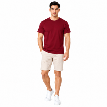 Premium Crew Neck T-Shirt Maroon
