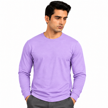 Premium Crew Neck Full Sleeve T-Shirt Lavender