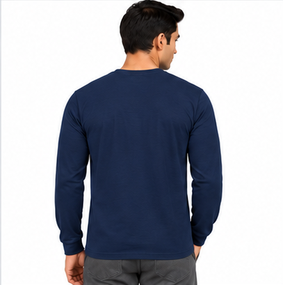 Premium Crew Neck Full Sleeve T-Shirt Diesel Blue