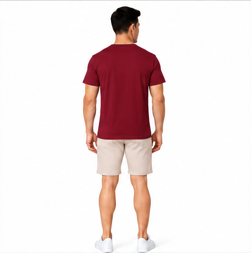 Premium Crew Neck T-Shirt Maroon