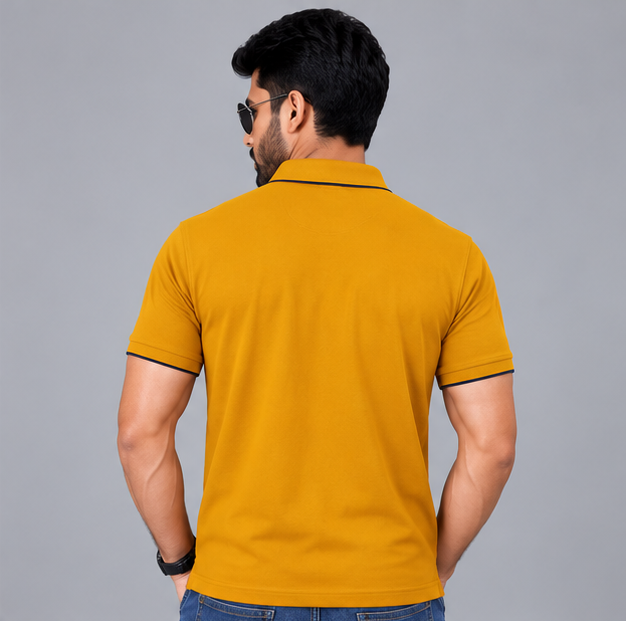Premium Polo Cotton Mustard Yellow with Chest Pocket