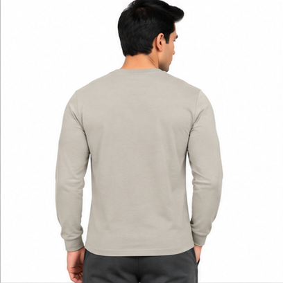 Premium Crew Neck Full Sleeve T-Shirt Smoked Grey