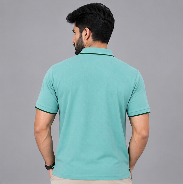 Premium Polo Cotton Aqua Green with Chest Pocket