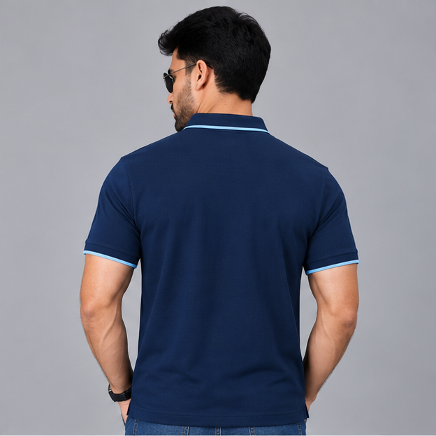Premium Polo Cotton Diesel Blue with Chest Pocket