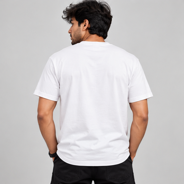 Crew Neck T-Shirt Cotton White Printed