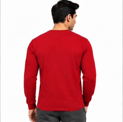 Premium Crew Neck Full Sleeve T-Shirt Red