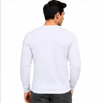 Premium Crew Neck Full Sleeve T-Shirt White