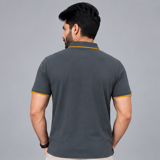 Premium Polo Cotton Grey with Chest Pocket