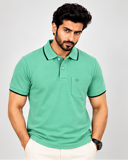 Premium Polo Cotton Combo Baby Blue , Diesel Blue , Aqua Green with Chest Pocket