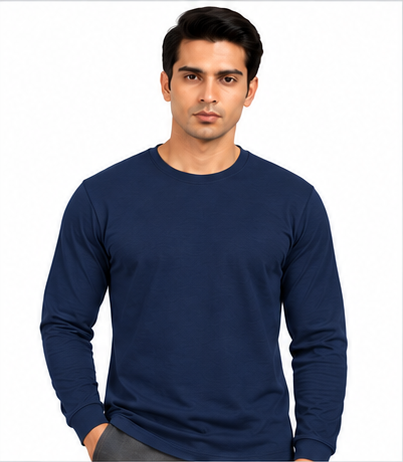 Premium Crew Neck Full Sleeve T-Shirt Diesel Blue
