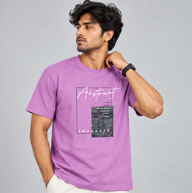 Cotton T-Shirt Cotton Lavender Printed