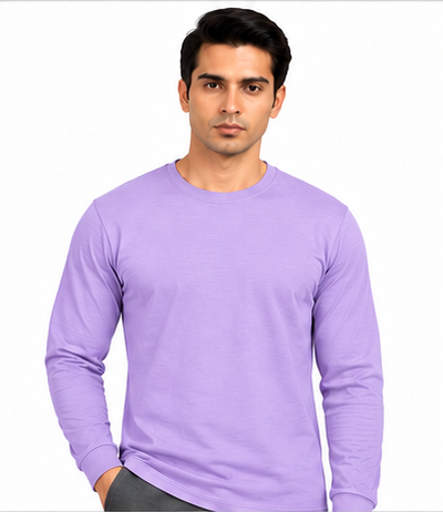 Premium Crew Neck Full Sleeve T-Shirt Lavender