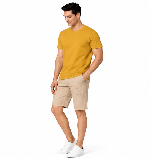 Premium Crew Neck T-Shirt Mustard Yellow