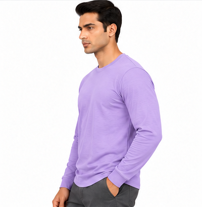 Premium Crew Neck Full Sleeve T-Shirt Lavender