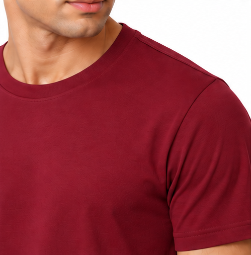 Premium Crew Neck T-Shirt Maroon