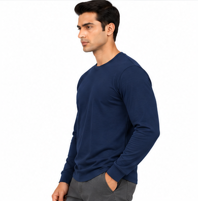 Premium Crew Neck Full Sleeve T-Shirt Diesel Blue