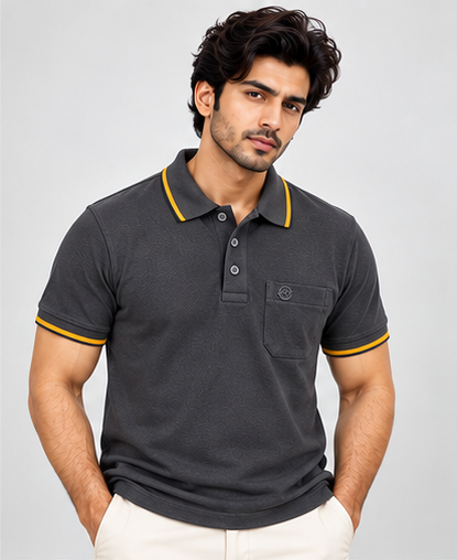 Premium Polo Cotton Combo Grey , Bottle Green , Mustard Yellow with Chest Pocket