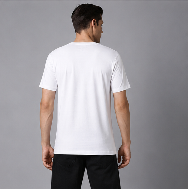 Crew Neck T-Shirt Cotton White Plain