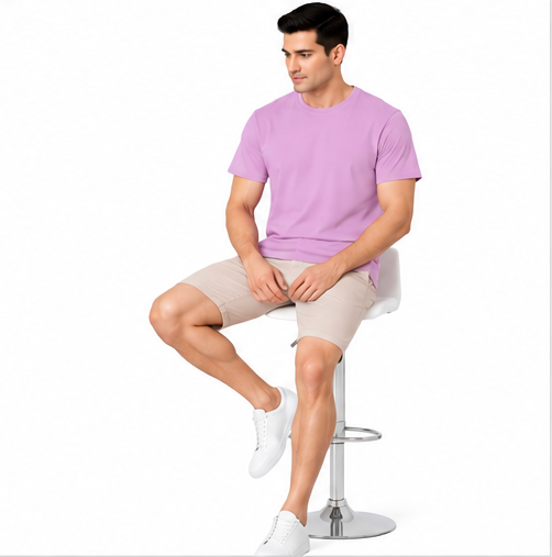 Premium Crew Neck T-Shirt Lavender