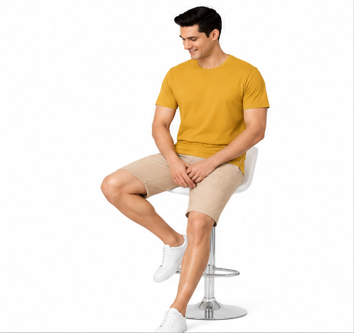Premium Crew Neck T-Shirt Mustard Yellow