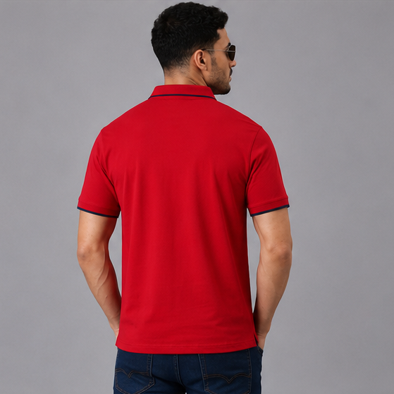 Polo Cotton Red with Pocket