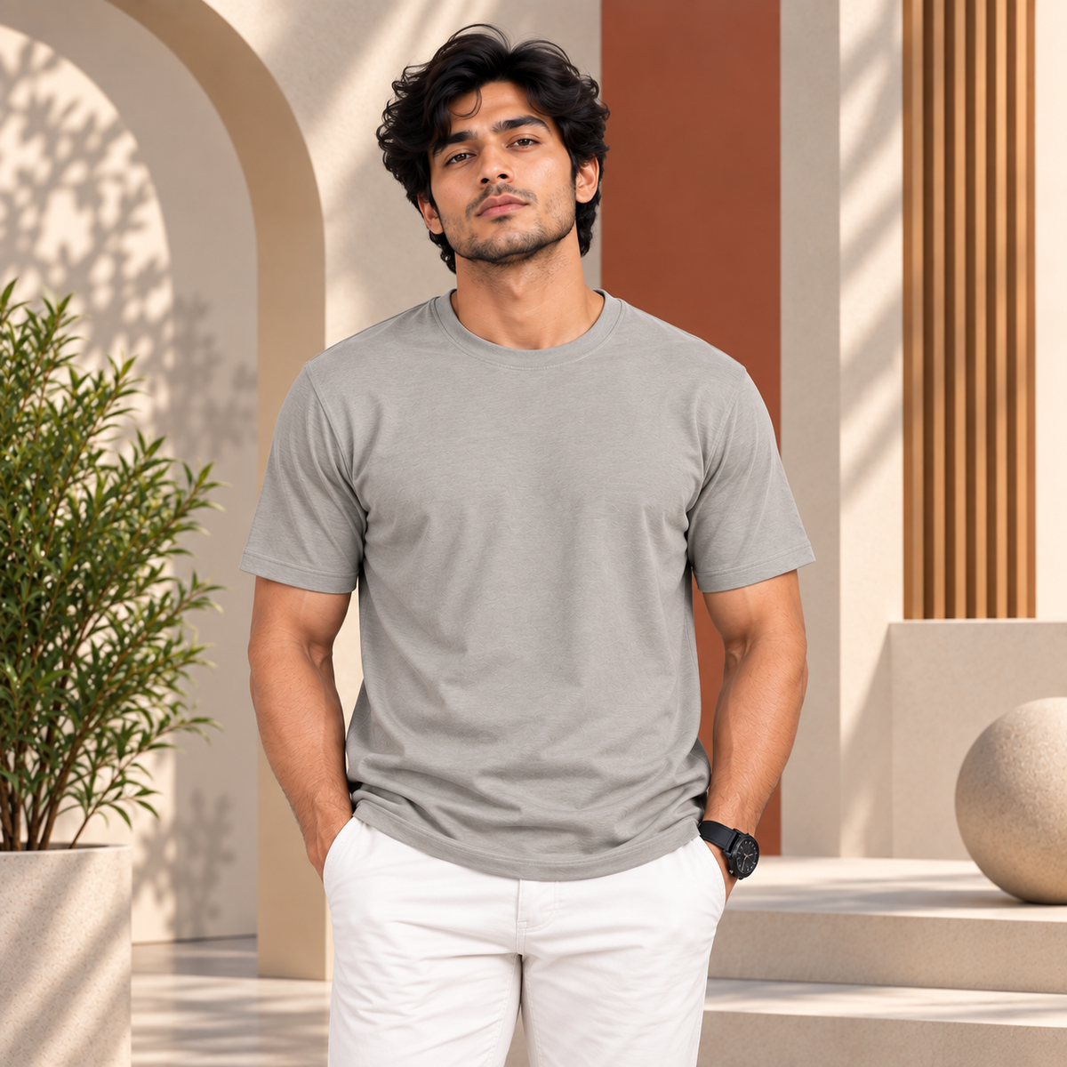 Combo of Premium Mustard Yellow Polo , Smoked Grey Crewneck T-Shirt , Maroon Full Sleeve T-Shirt