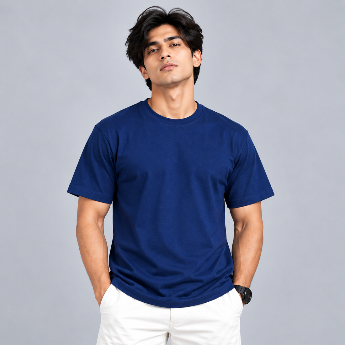 Crew Neck T-Shirt Cotton Combo Diesel Blue , Red , Smoked Grey