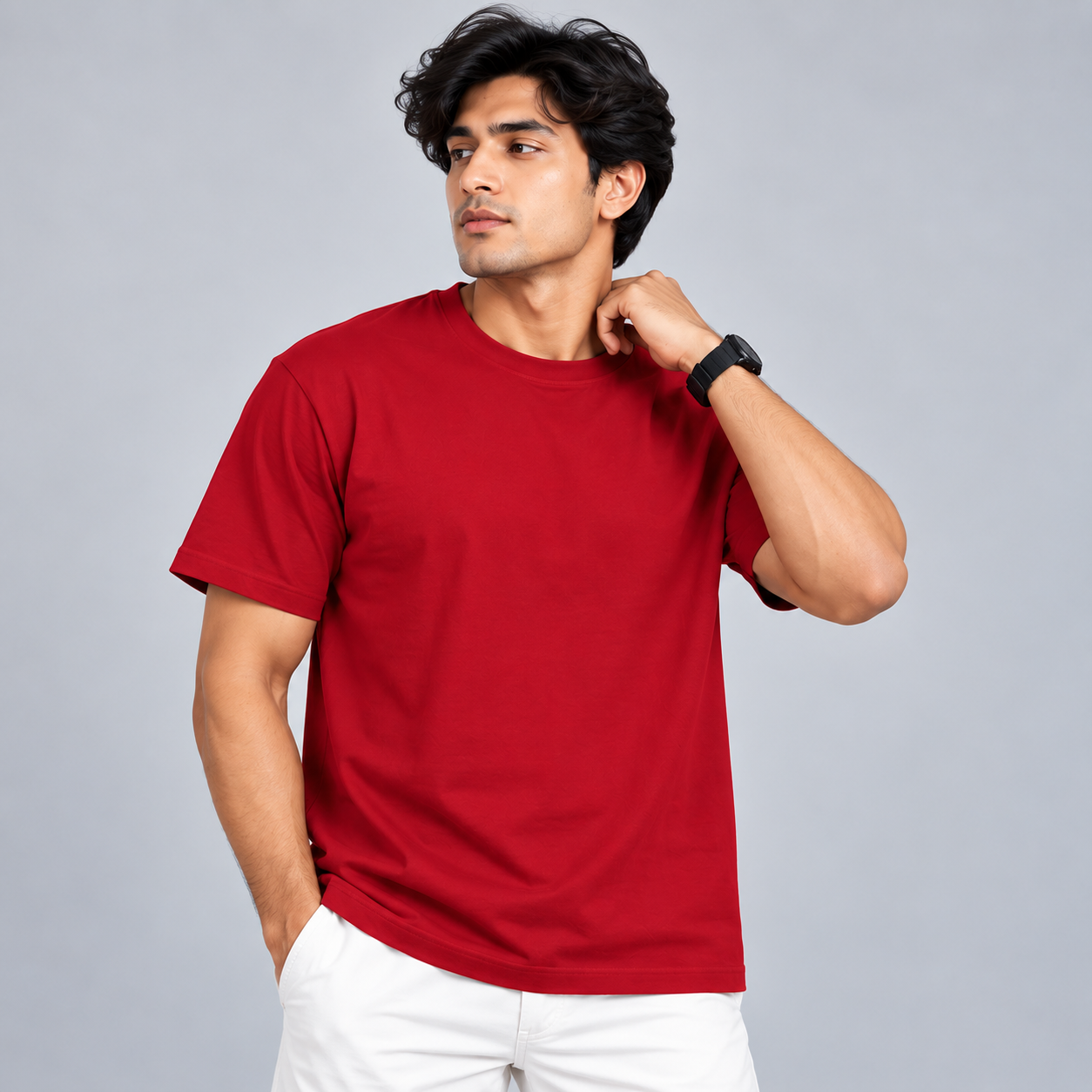 Crew Neck T-Shirt Cotton Combo Diesel Blue , Red , Smoked Grey