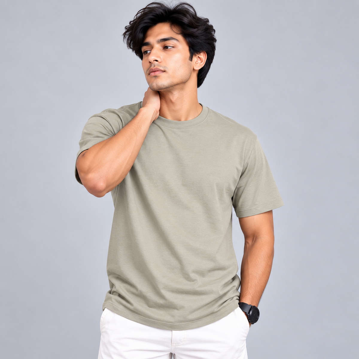 Crew Neck T-Shirt Cotton Combo Diesel Blue , Red , Smoked Grey