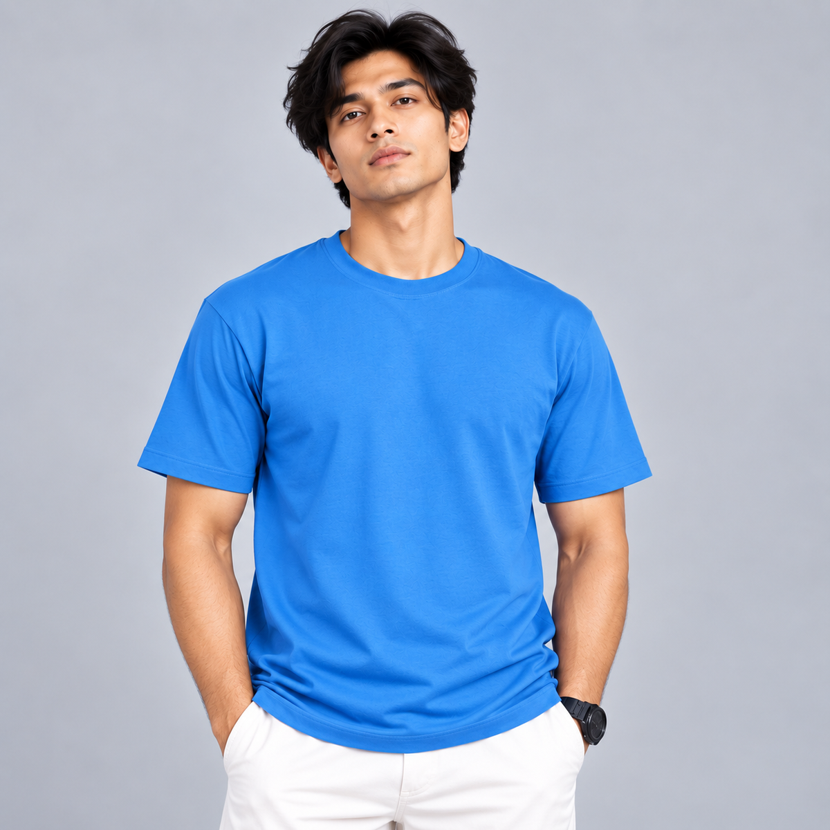 Crew Neck T-Shirt Cotton Combo White , Baby Blue , Lavender Plain