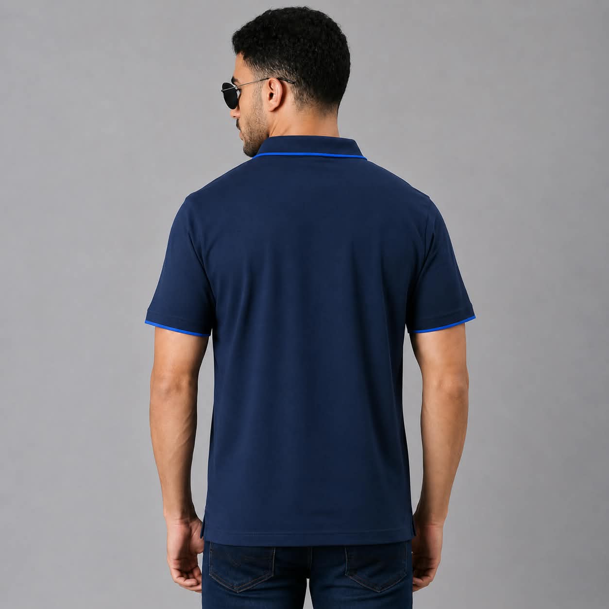 Polo Cotton Navy Blue with Pocket
